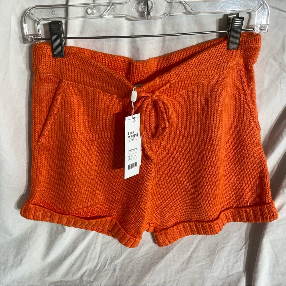 525 America Vibrant Orange Knit Shorts